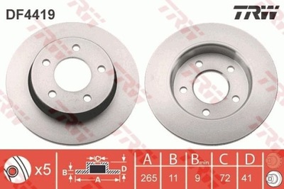 ДИСК ТОРМОЗНОЙ MAZDA ЗАД 3 DF4419