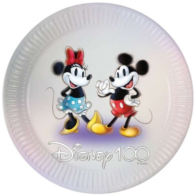 TALERZYKI papierowe disney 100 MICKEY MINNIE x8