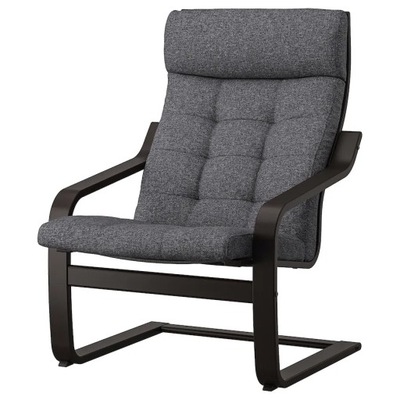 IKEA POANG Fotel czarnybrąz Gunnared ciemnoszary