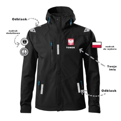 Rejsowa kurtka softshell NANO 531 z personalizacją Czarny XL