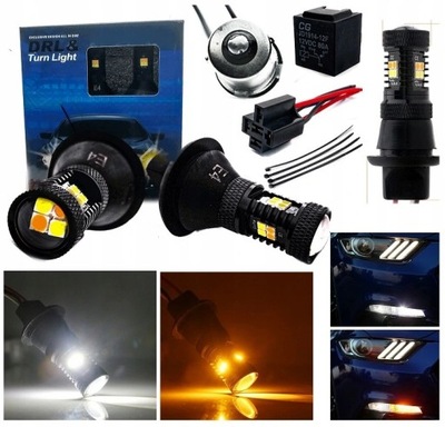 DIODO LUMINOSO LED LUCES DE DÍA LUCES DIRECCIONALES 2 EN 1 BA15S P21W  