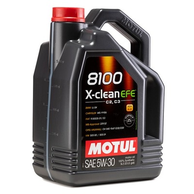 МАСЛО MOTUL 8100 X-CLEAN 5W30 EFE 5L SN, C2/C3, DEXOS2