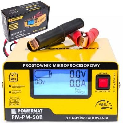 Prostownik mikroprocesorowy Powermat PM-PM-50B 10A