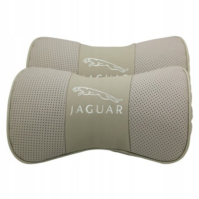 2PCS CUERO REPOSACABEZAS SAMOCHODOWYU PARA JAGUAR  