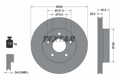 2X ДИСК ГАЛЬМІВНИЙ JEEP ПЕРЕД GRAND CHEROKEE 4X4 99-05 92113600