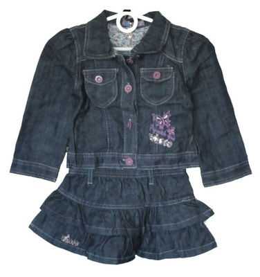 Komplet dziewcz jeans kurtka spódnica 6-12 m / 74