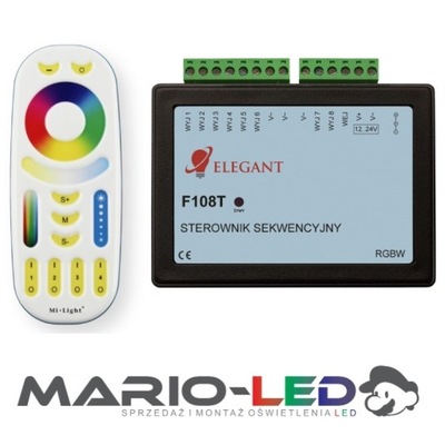 Sterownik LED RGBW F108 efekt fali pilot fut092