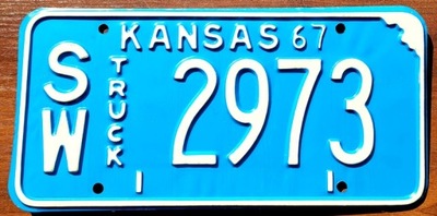 Kansas 1967 - tablica rejestracyjna z USA