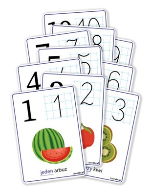 Plansze edukacyjne Liczby 1-10 Learnhow 10 kart A4