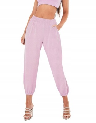 S72628 MISSGUIDED __MR6 LUŹNE SPODNIE PRĄŻKI__S