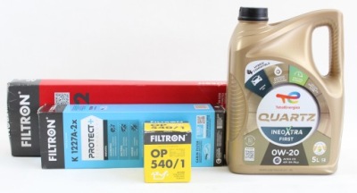 Фильтры + масло total quartz ineo xtra 0w20 5l citroen c5 aircross 1.2 p tech фото №1