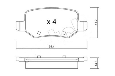 КОЛОДКИ ГАЛЬМІВНІ MERCEDES A W168 99- ЗАД METELLI