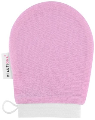 ZŁUSZCZAJĄCA RĘKAWICA DO PEELINGU TWARZY RÓŻOWA