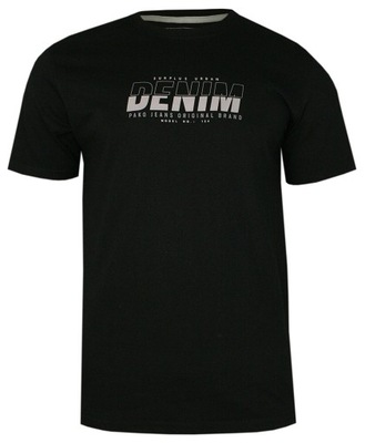 Czarny Męski T-shirt z Nadrukiem -PAKO JEANS- XL