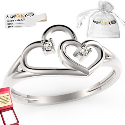 Pierścionek Pandora Złączone serca 190927, srebro 9333551773