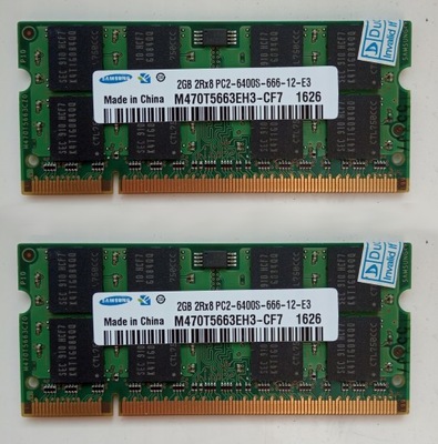 RAM Samsung DDR2 PC2-6400S 2x2GB (4GB) 800Mhz