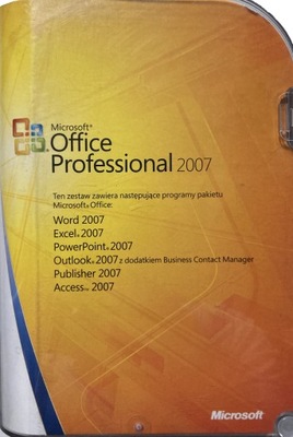 ORYGINALNY OFFICE 2007 PROFESSIONAL BOX PL