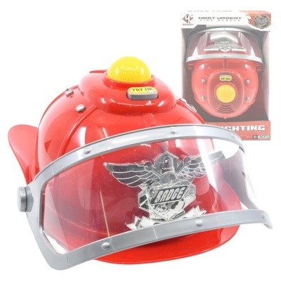 KASK STRAŻACKI Z EFEKTAMI DŹWIĘKOWYMI ŚWIETLNYMI HEŁM MAŁY STRAŻAK