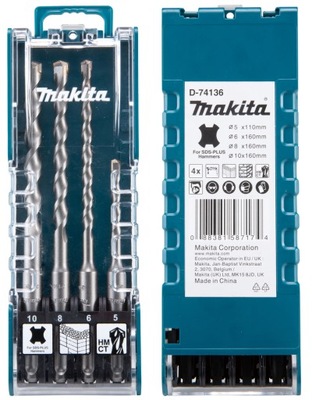 MAKITA D-74136 KOMPLEKTAS WIERTEL SDS PLUS 4 SZT. 