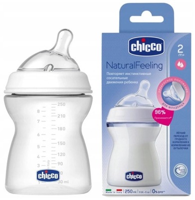 Butelka NaturalFeeling 250ml ze smoczkiem 2m+ CHICCO