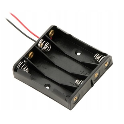 POJEMNIK KOSZYK NA BATERIE 4xAA typ 4 R6x4 IIII Z WYPROWADZONYMI PRZEWODAMI