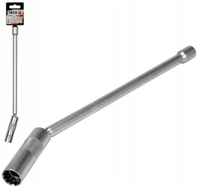KLUCZ DO ŚWIEC 16MM Z PRZEDŁUŻKĄ PRZEGUBEM 3/8'' I MAGNESEM 310MM 08164