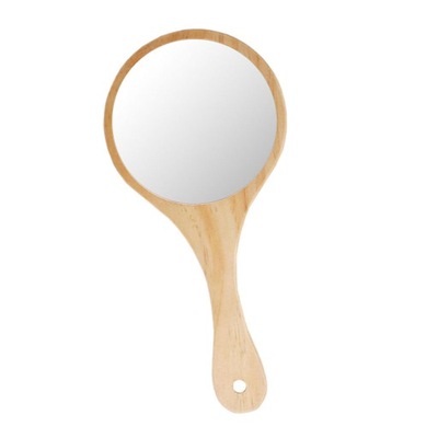 Small round wooden mirror,