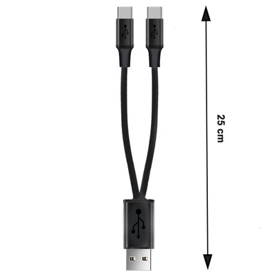 Kabel Rozdzielacz USB A na 2x Micro USB max. 2,1A
