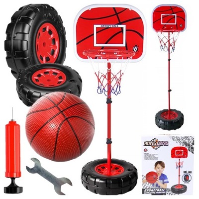 KOSZ DO KOSZYKÓWKI REGULOWANY 120-170CM PIŁKA POMPKA TARCZA DUŻY ZESTAW