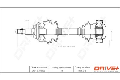 DRIVE+ PUSAŠIS PAVAROS VOLKSWAGEN GOLF 98-05 L 