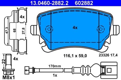 КОЛОДКИ ТОРМОЗНОЙ VW T5 03- ЗАД Z ДАТЧИК.