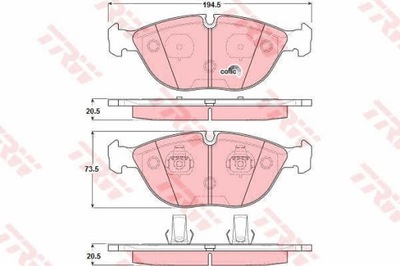 ZAPATAS DE FRENADO PARTE DELANTERA TRW GDB1285  