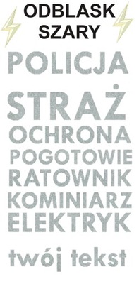 NAPRASOWANKA PRASOWANKA ODBLASKOWA TWOJE IMIĘ TWOJA NAZWA 50CM