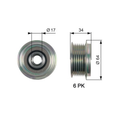 Зчеплення односторонній генератора volvo s80 ii v70 iii ford galaxy ii mo фото №1