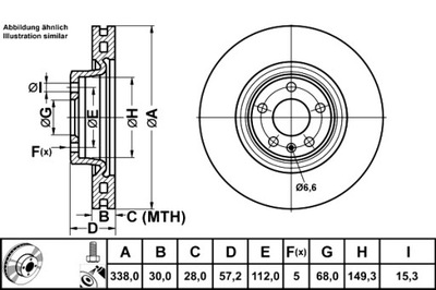 ATE DISKĄ STABDŽIŲ 2SZT. PRIEK. AUDI A4 ALLROAD B9 A4 B8 A4 B9 A5 Q5 