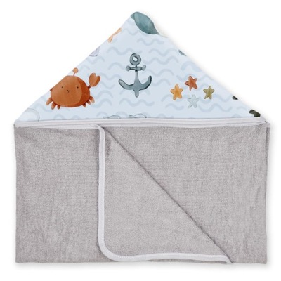 ALBERO MIO Ręcznik bambusowy dla niemowlaka Ocean Krabik i Przyjaciele
