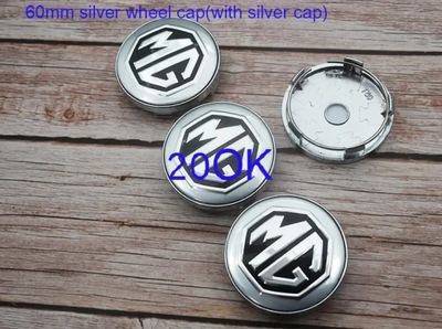 MG 60 SILVER4PCS 56 MM 60 MM MG LOGOTIPO EMBLEMA EMBLEM WHEEL CENTER HUB CAP A  