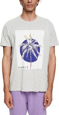 ESPRIT Koszulka męska T-shirt jasny szary r. M