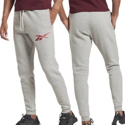 Reebok spodnie dresowe joggery męskie z polarem HR9157 S
