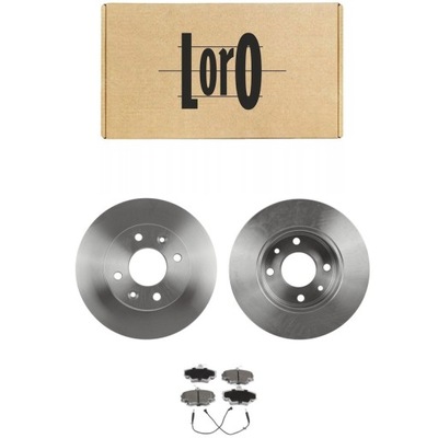 Гальмівні диски+ гальмівні колодки перед sandero renault clio i ii megane i thalia i ii twingo фото №1