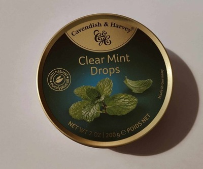 Cukierki Clear Mint Drops Niemieckie 200g