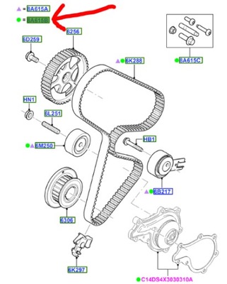 ZESTAW PASEK ROZRZĄDU POMPA WODY FORD 1.4 TDCi