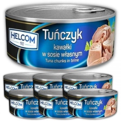 Tuńczyk kawałki w sosie własnym Helcom 170 g x 7