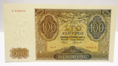 100 ZŁ ZŁOTYCH GG 1941 D UNC