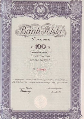 Bank Polski, akcja na 100 zł