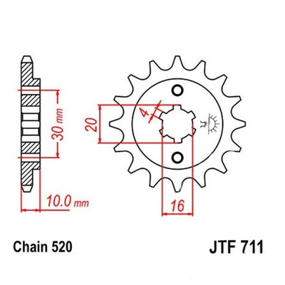 KRUMPLIARATIS PRIEKINĖ JT F711-14 14Z R.520 CAGIVA W8 