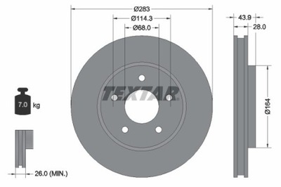 DISCO DE FRENADO NISSAN P. LEAF- NV200 10-  