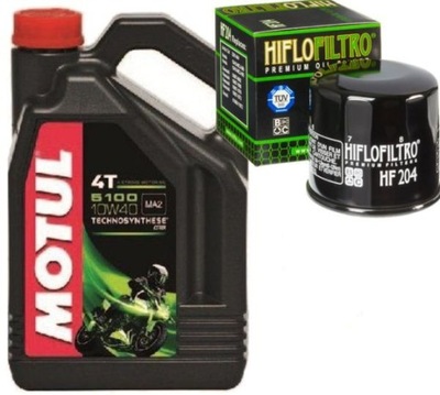 MOTUL OLEJ 5100 10W40 FILTR HF204 KAWASAKI HONDA