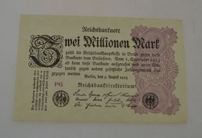 Niemcy - banknot - 2 Millionen Marek - 1923 rok