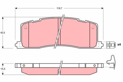 ZAPATAS DE FRENADO TOYOTA PREVIA 90-00 PARTE TRASERA  